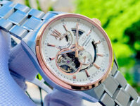 Đồng Hồ Nam Chính Hãng Orient Star Skeleton Joker DEMI Rose RE-AV0123G00B Mạ Vàng Hồng Mặt Số Màu Trắng Thiết Kế Lộ Cơ 41mm