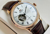 Đồng Hồ Nam Chính Hãng Orient CABALLERO TAG00001S0 Vỏ Mạ Vàng Hồng Mặt Số Màu Trắng Dây Da Nâu 43mm