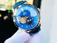 ĐỒNG HỒ NAM CHÍNH HÃNG Orient RA-AS0103A10B Automatic Open Heart Sun And Moon Blue Dial & Leather For Men