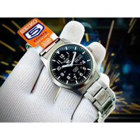 ĐỒNG HỒ NAM CHÍNH HÃNG Seiko 5 SNZG13J1 Automatic Quân đội Black Dial Silver Stainless Steel For Men