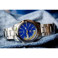 ĐỒNG HỒ NAM CHÍNH HÃNG Seiko 5 SNKK27K1 Automatic Blue Yellow Dial Hardlex Silver Stainless Steel For Men