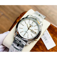 ĐỒNG HỒ NAM CHÍNH HÃNG Seiko 5 SNKL77K1 Automatic White Dial Hardlex Silver Stainless Steel For Men