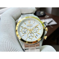 ĐỒNG HỒ NAM CHÍNH HÃNG Seiko SBTR024 Quartz Men's White Dial Silver Chronograph Sports Tachymeter
