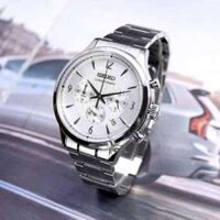 ĐỒNG HỒ NAM CHÍNH HÃNG SEIKO SSB337P1 Quartz Chronograph Silver Dial & Stainless Steel Hardlex For Men