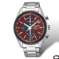 Đồng Hồ Nam chính hãng  Seiko Solar Chronograph Sport SSC771P1 Dây Thép Mặt Đỏ- Máy pin - Kính sapphire