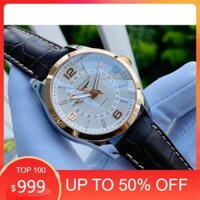 Đồng hồ nam chính hãng Longines Conquest Classic GMT L2.799.5.76.3 - Máy cơ tự động - Vỏ vàng 18k - Kính Sapphire NEW