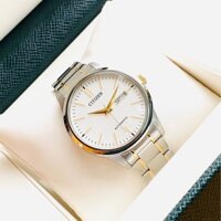 Đồng hồ Nam Citizen Automatic NH7524-55A Demi vàng,Mặt trắng,Lịch thứ ngày-Máy cơ tự động-Dây kim loại cao cấp-Size 40mm