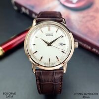 Đồng Hồ Nam Citizen BM7193-07B Eco-Drive Dây Da Vỏ Rose Mặt Trắng Ngà