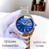 Đồng Hồ Nam Citizen Dây Kim Loại Mặt Xanh NH7490-55L 42.5mm Automatic Chính Hãng