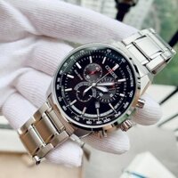 Đồng hồ Nam Citizen Eco-Drive Brycen AT2370-55F Size 44mm,Mặt đen,6kim,Lịch ngày-Năng lượng ánh sáng-Dây kim loại