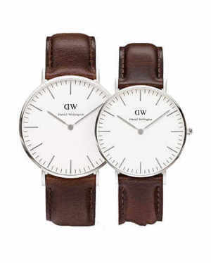 ng h nam d y da Daniel Wellington 0209DW Silver 40mm ch nh