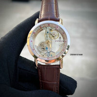 Đồng Hồ Nam Corum máy lộ cơ hai mặt, viền đính đá trong