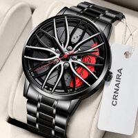 Đồng hồ nam CRNAIRA C058 la zăng bánh xe dây hợp kim thép chống nước 3ATM kiểu dáng sang trọng