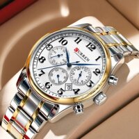 Đồng hồ nam CURREN Nguyên bản Lịch Chronograph mới Thiết kế kỹ thuật số Mặt số bằng thép không gỉ Thời trang doanh nhân Thạch anh chống nước 8466 X