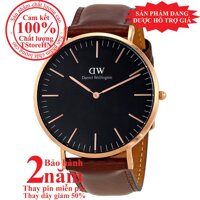 Đồng hồ nam Daniel Welington Classic Black Bristol - 40mm - màu Vàng hồng (Rose Gold) DW00100125 [bonus]