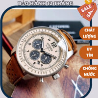 Đồng hồ nam dây da bò citizen 3 núm 6 kim có lịch ngày dạ quang phát sáng, đồng hồ độc lạ chống nước ocdong.store