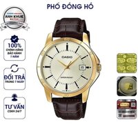 Đồng hồ nam dây da Casio chính hãng Anh Khuê MTP-V004GL-9AUDF