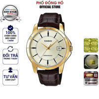 Đồng hồ nam dây da Casio chính hãng Anh Khuê MTP-V004GL-9AUDF