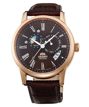 Đồng hồ nam dây da Orient Sun&moon SET0T003T0