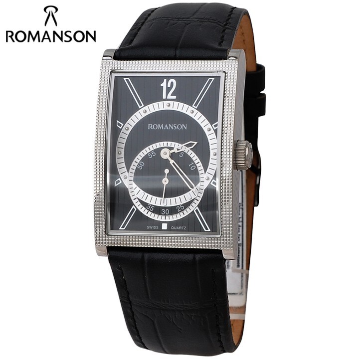 Đồng hồ nam dây da Romanson DL5146NMWBK