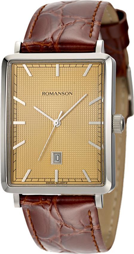 Đồng hồ nam dây da Romanson DL5163NMWGD