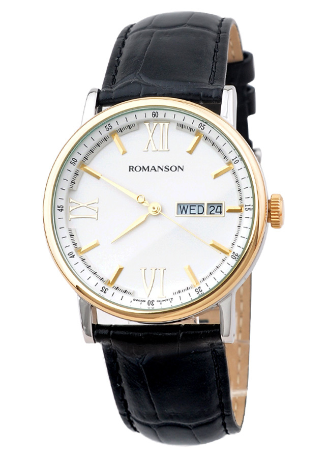 Đồng hồ nam dây da Romanson TL1275MCWH