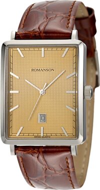 Đồng Hồ Nam Dây Da Romanson DL5163NMWGD 29.5 x 44 mm - Vàng