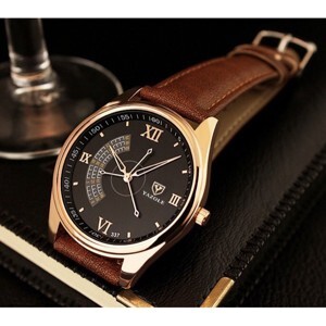 Đồng hồ nam dây da Yazole 337