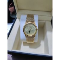 đồng hồ nam dây lụa mạ vàng hàng chính hãng của nhật bản hiệu w water resistant cực đẹp