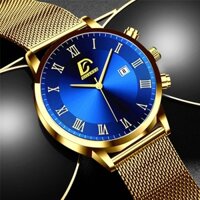 Đồng Hồ Nam Dây Lưới Bằng Thép Không Gỉ Phong Cách Doanh Nhân Thời Trang 2022