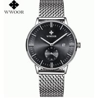 Đồng hồ nam dây lưới thép không gỉ WWOOR 8808 (fullbox)