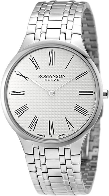 Đồng hồ nam dây thép không gỉ Romanson Quartz EM4252MWWH - màu WH/ BK