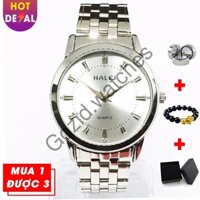 Đông hồ nam dây thép không gỉ trắng Halei H001 -Gozid.watches