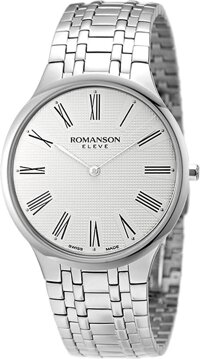 Đồng Hồ Nam Dây Thép Không Gỉ 316L Romanson EM4252MWWH 37 mm - Trắng