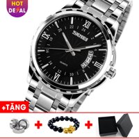 Đồng hồ nam dây thép không gỉ SKMEI SK013 - Boss Watches (Đen) [bonus]