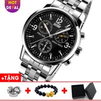 Đồng hồ nam dây thép không gỉ SKMEI SK016 - Boss Watches (Đen) [bonus]