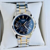 Đồng Hồ Nam Dây Thép Mạ Vàng Mặt Đen Kim Vàng Casio MTP 1375SG-1AUDF Fullbox Bảo Hành 1 Năm