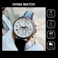 Đồng hồ nam đẹp Casio Edifice EFV 610CL-7AV dây da mặt trắng 6 kim chống nước 100m Bảo hành 1 năm Hyma watch
