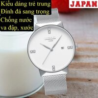 Đồng hồ nam đẹp Nibosi 2323 chính hãng cao cấp giá rẻ mặt tròn đeo tay dây kim loại