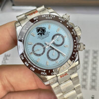 ĐỒNG HỒ NAM đồng hồ cơ Rolex automatic mẫu 3 nút mặt xanh dây thép trắng size 40mm