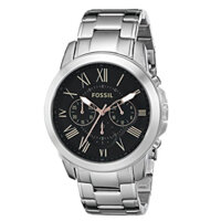 Đồng hồ nam F0$$IL FS4994 Men's Stainless Steel Analog Black Dial Genuine, Authentic, Full box, Luxury diamond watch