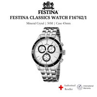 Đồng hồ nam Festina F16762/1 chống nước 5ATM, dây thép đeo tay lịch lãm, mặt kính Mineral cứng cáp