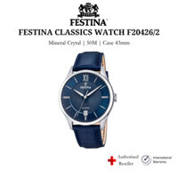 Đồng hồ nam Festina F20426/2 kính Cường lực, máy pin chống nước, dây da cao cấp chính hãng Thụy Sĩ