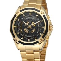 đồng hồ nam Forsining A1030 Skeleton Luxury Watch thời trang -Màu Vàng đen