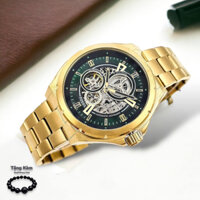 Đồng Hồ Nam Fossil Automatic BQ2659 Dây Thép Vỏ Vàng Mặt Xanh Lá