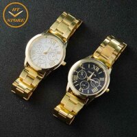 Đồng hồ nam giá rẻ chính hãng Geneva dây kim loại mạ vàng