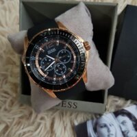 Đồng Hồ Nam Guess Stainless Steel Silicone Casual Blue Gold Watch U0485G1 Màu Xanh Blue