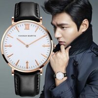 Đồng hồ nam HANNAH MARTIN dây da trơn chạy 2 kim (PHB)