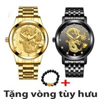 Đồng hồ nam hình rồng BIDEN dây hợp kim thép không gỉ cao cấp + Tặng vòng tay tỳ hưu