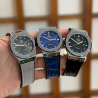 Đồng Hồ Nam Hub Máy Pin Viền Trơn Mặt Tròn Dây Da Classic 40mm Mặt AUTOMATIC Khóa Thông Minh Chống Nước Bảo Hành 12T - H
